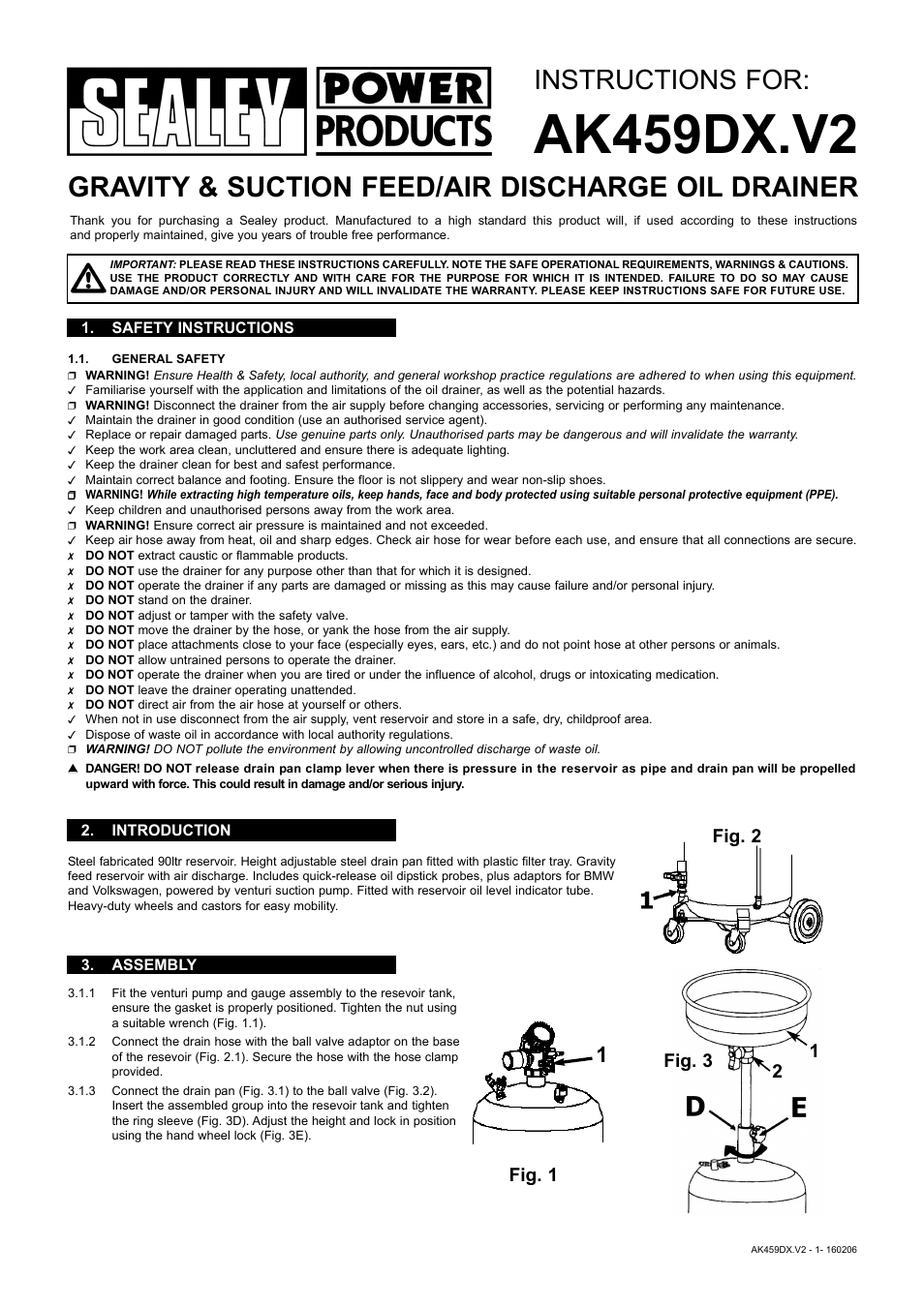 Sealey AK459DX User Manual | 3 pages