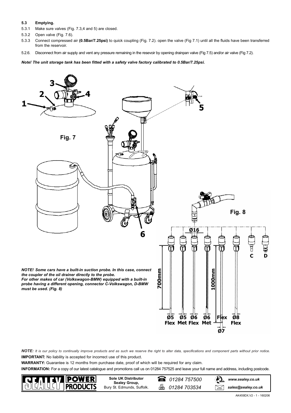 Fig. 7 fig. 8 | Sealey AK459DX User Manual | Page 3 / 3