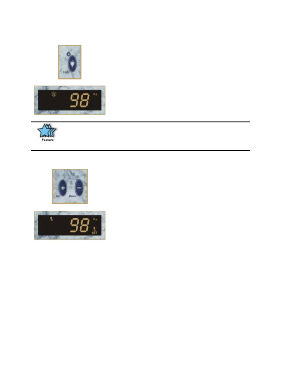 Light button, Up and down buttons | Dimension One Spas AQUATIC FITNESS SYSTEM 2003 User Manual | Page 24 / 44