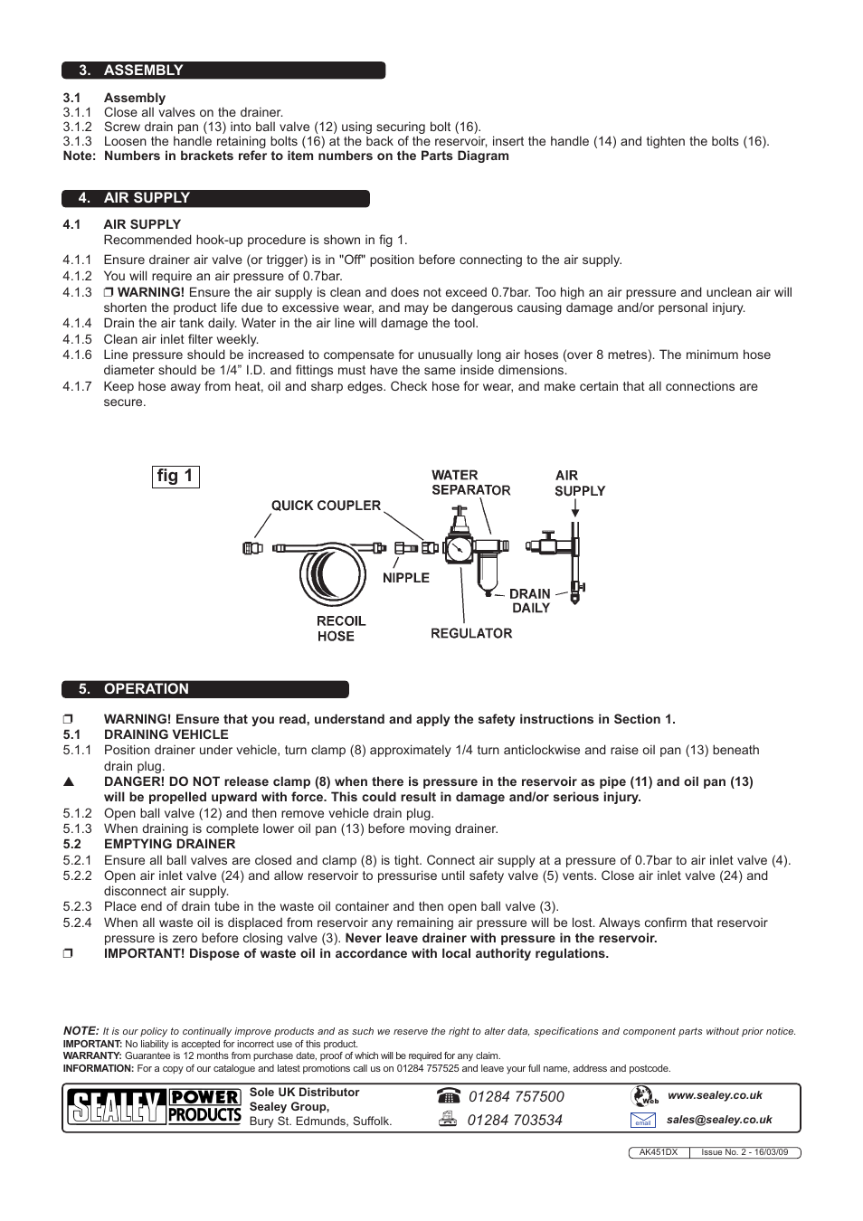 Fig 1 | Sealey AK451DX User Manual | Page 2 / 2