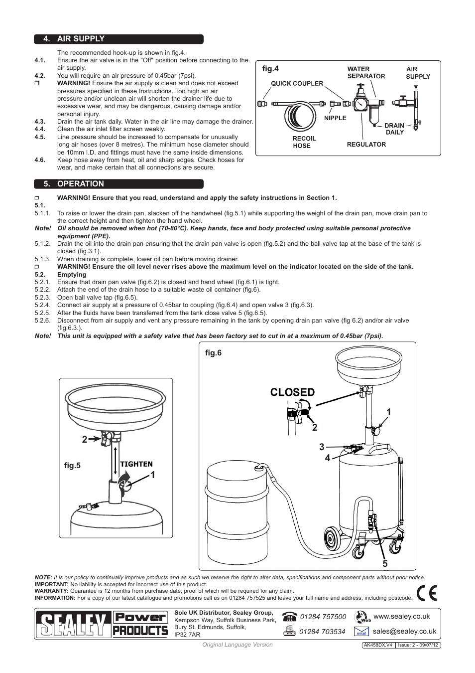 Sealey AK458DX User Manual | Page 2 / 2