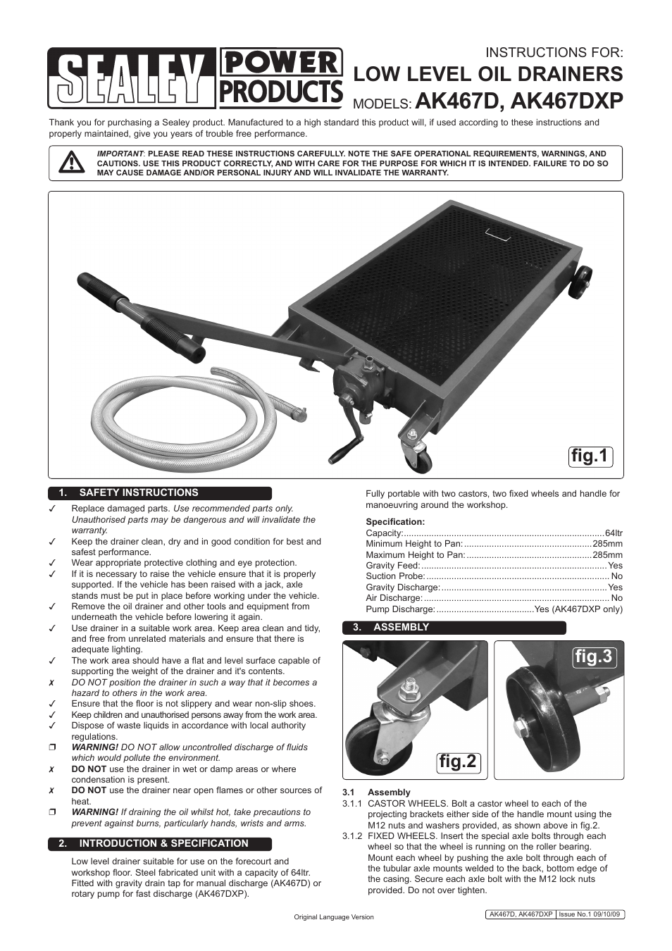 Sealey AK467D User Manual | 2 pages