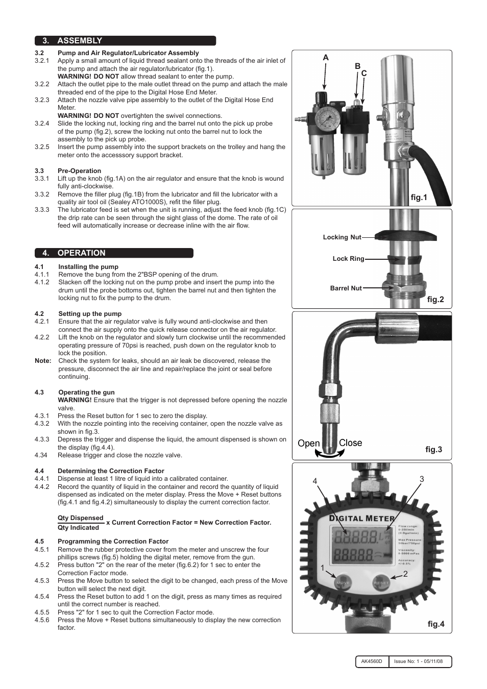 Operation, Fig.2 | Sealey AK4560D User Manual | Page 2 / 3