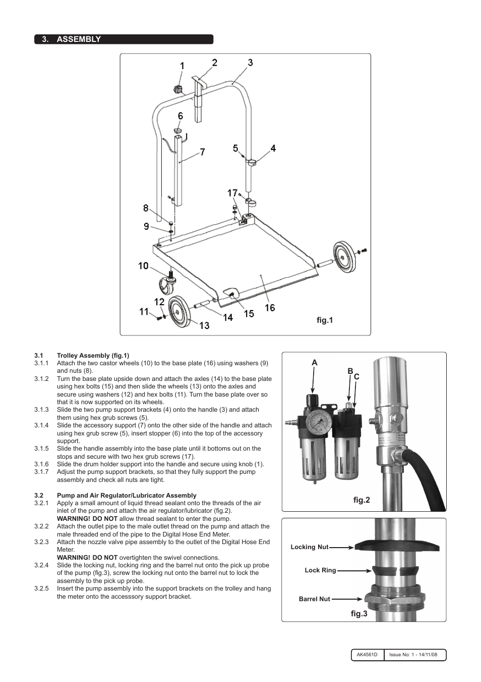 Fig.1 fig.2 a bc fig.3, Assembly | Sealey AK4561D User Manual | Page 2 / 4