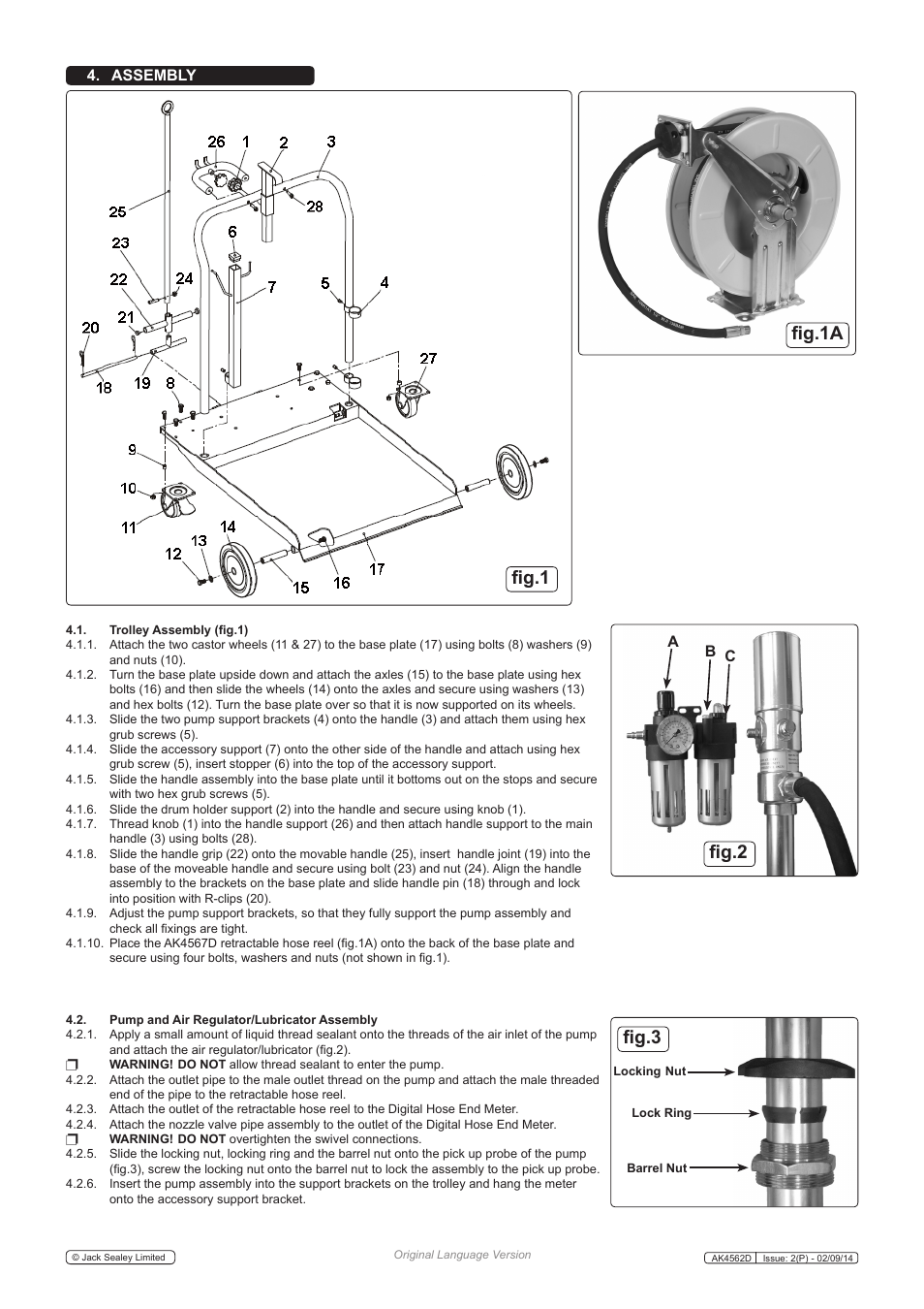 Fig.1 fig.2 fig.3 fig.1a, Ab c, Assembly | Sealey AK4562D User Manual | Page 2 / 4