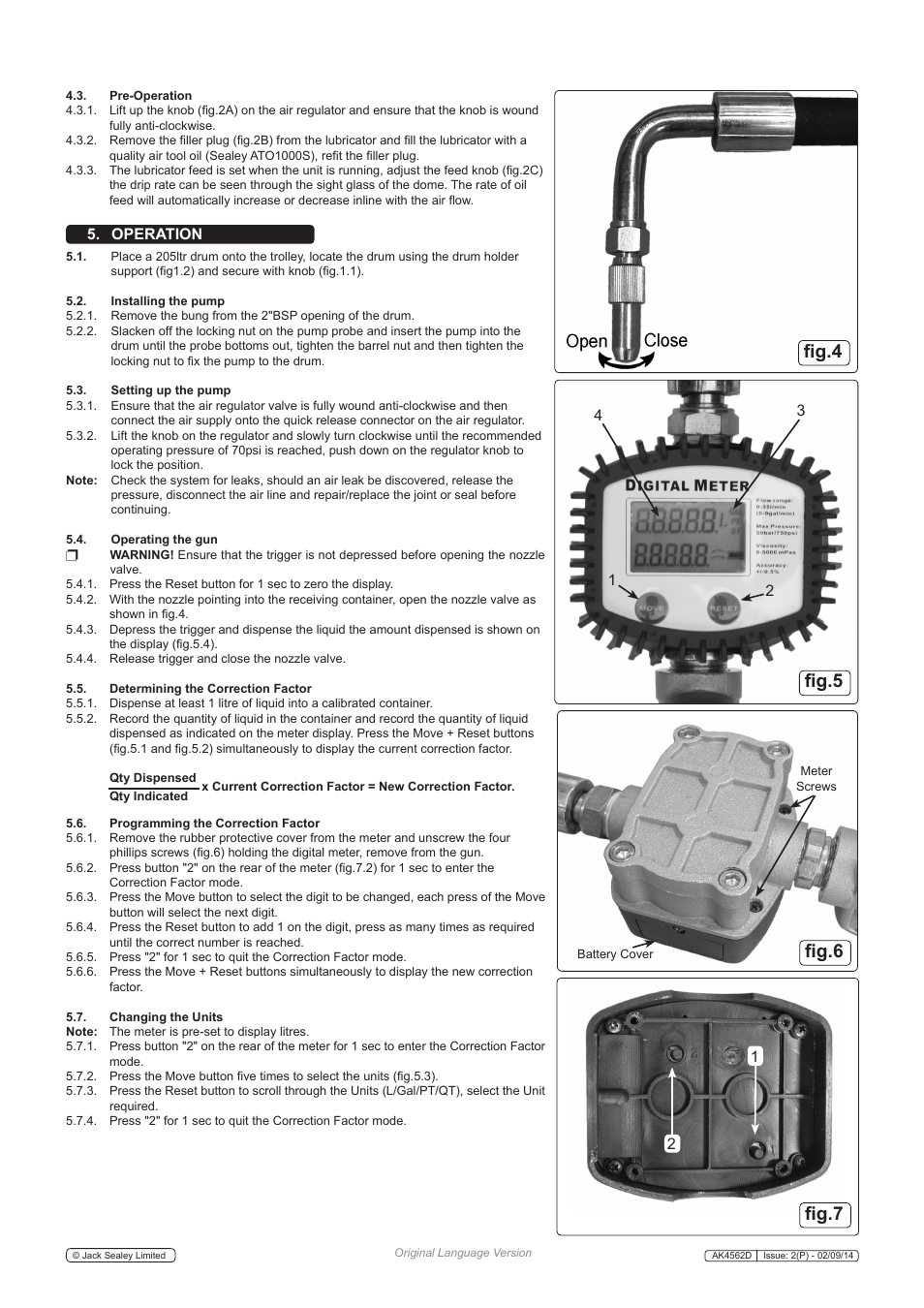 Fig.4 fig.5 fig.6 fig.7, Operation | Sealey AK4562D User Manual | Page 3 / 4