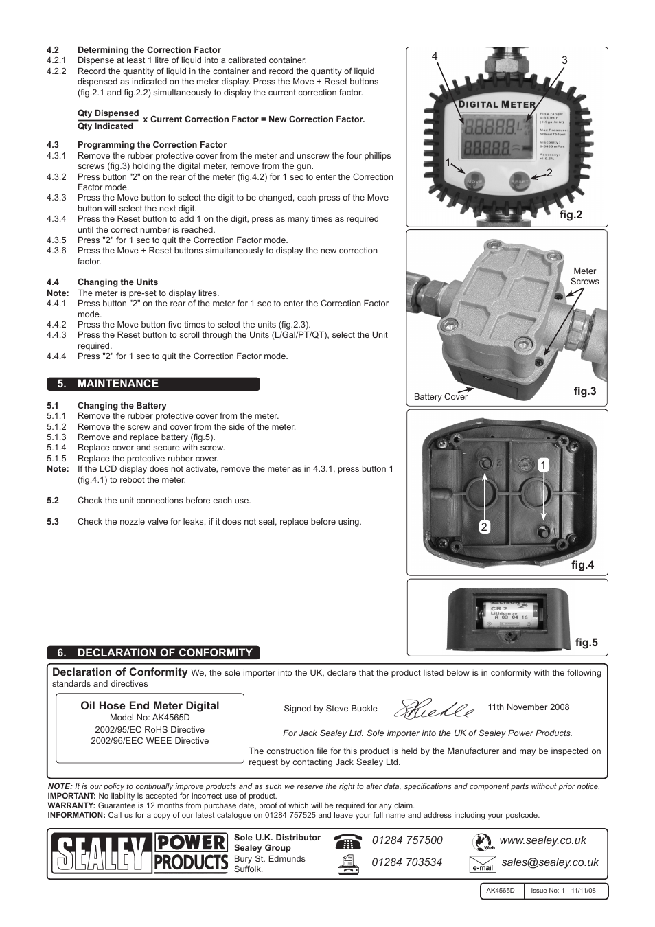 Sealey AK4565D User Manual | Page 2 / 2