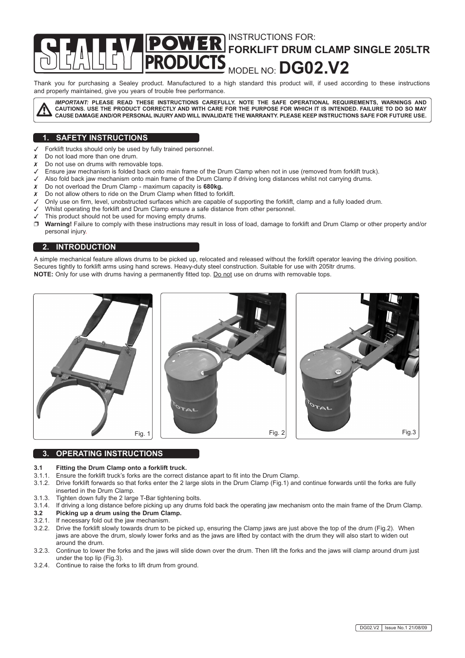 Sealey DG02 User Manual | 2 pages