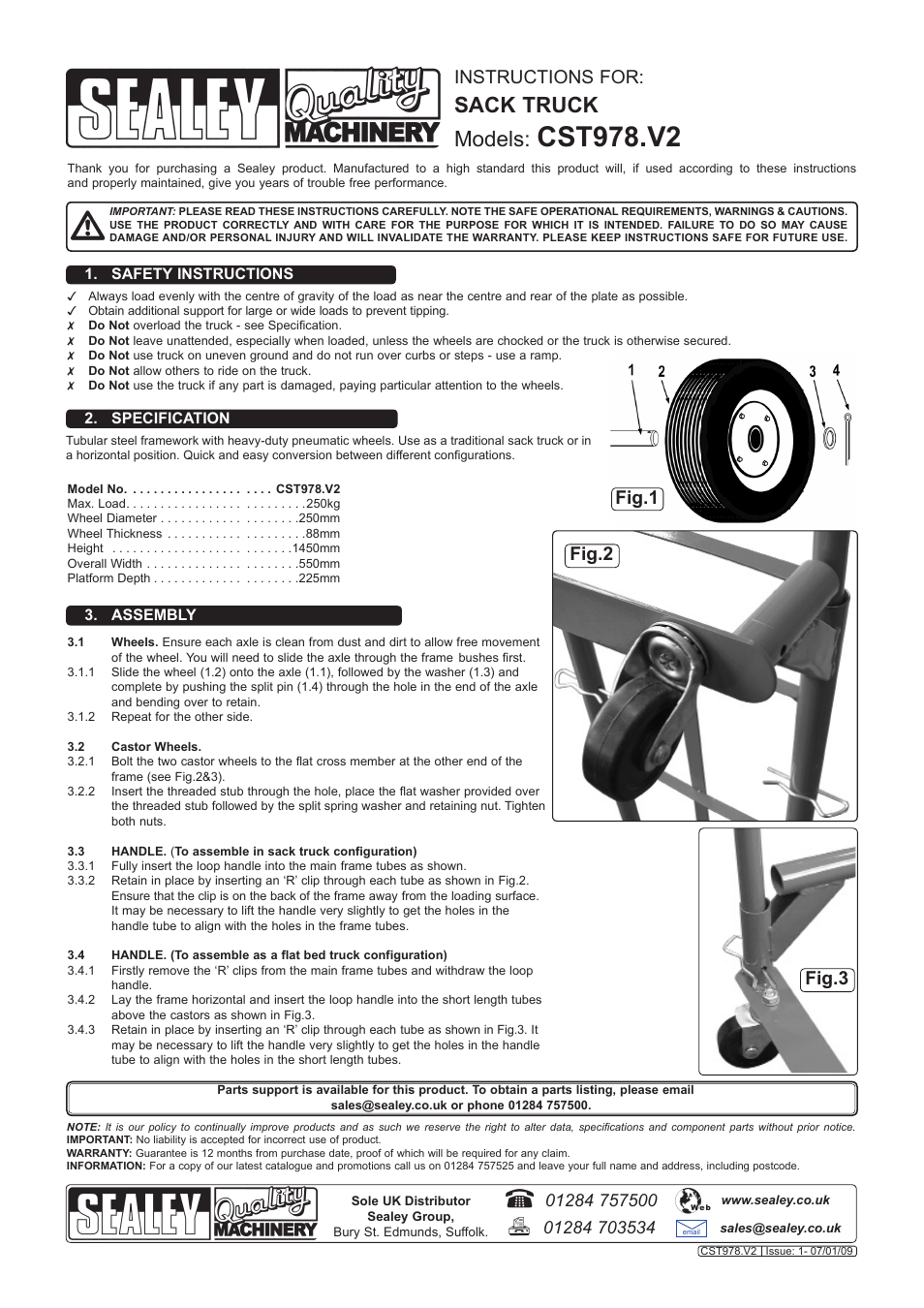 Sealey CST978 User Manual | 1 page