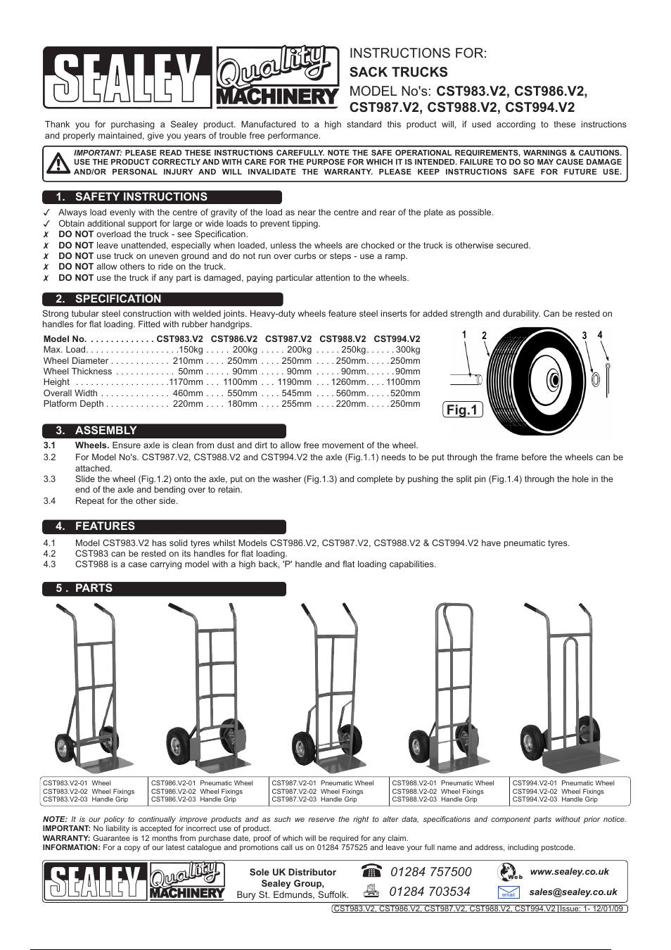 Sealey CST983 User Manual | 1 page