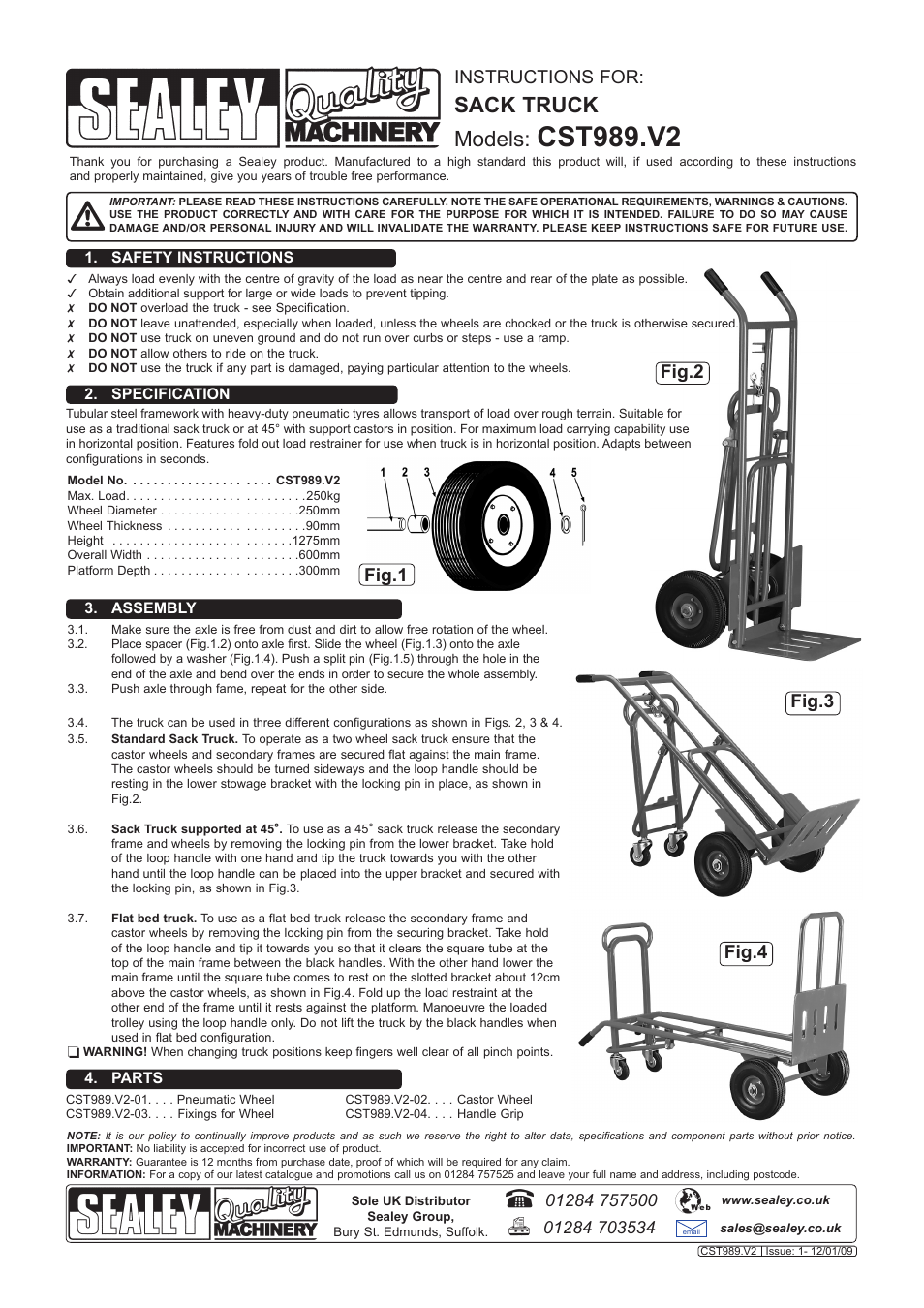 Sealey CST989 User Manual | 1 page