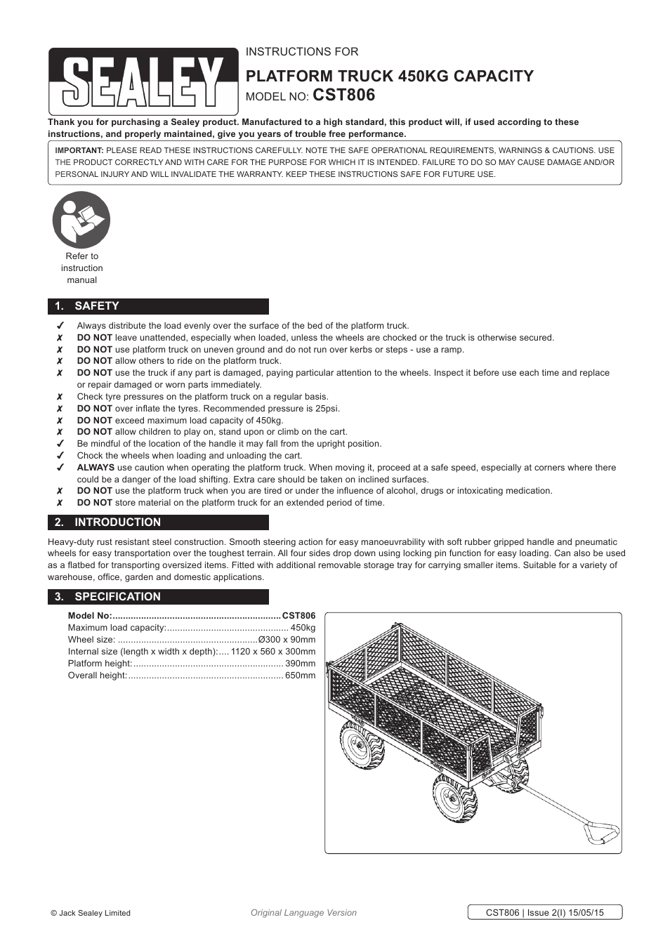 Sealey CST806 User Manual | 6 pages