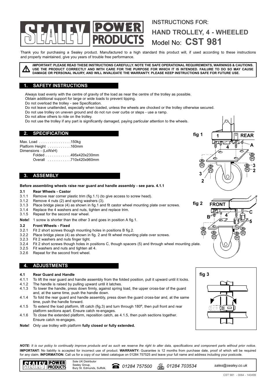 Sealey CST981 User Manual | 1 page