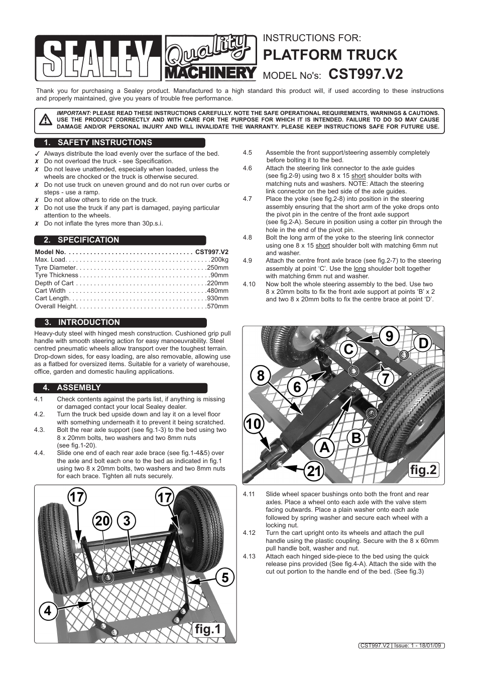 Sealey CST997 User Manual | 2 pages