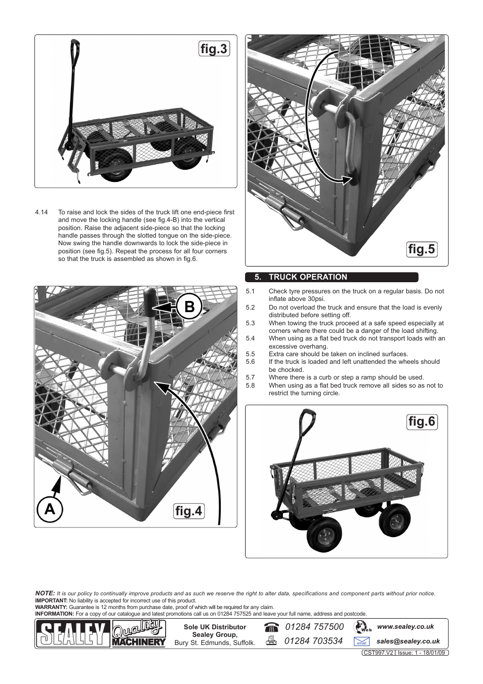 Fig.3 fig.4 fig.5 fig.6 | Sealey CST997 User Manual | Page 2 / 2