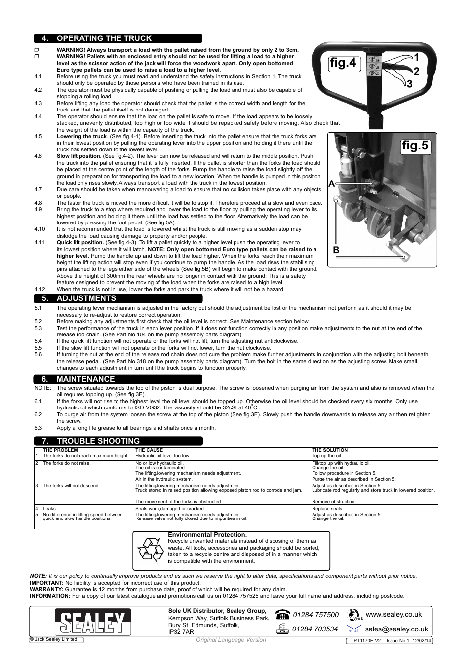 Fig.4, Fig.5 | Sealey PT1170H User Manual | Page 2 / 2