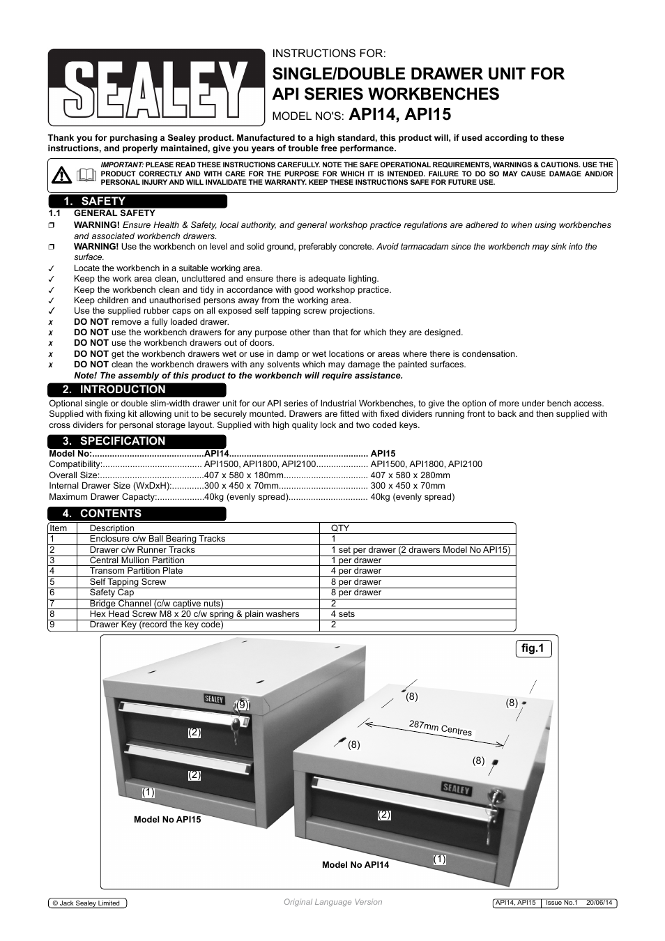 Sealey API14 User Manual | 2 pages