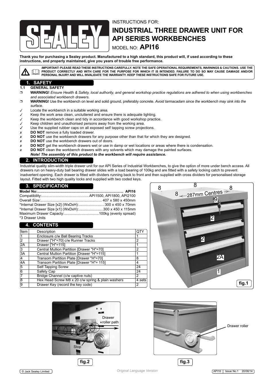 Sealey API16 User Manual | 2 pages