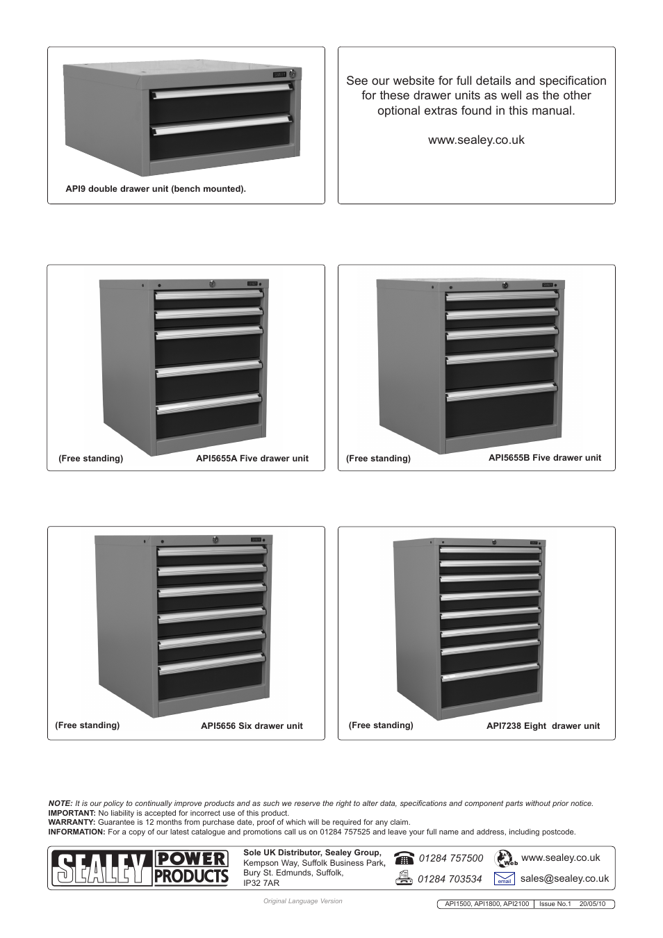 Sealey API2100 User Manual | Page 4 / 4