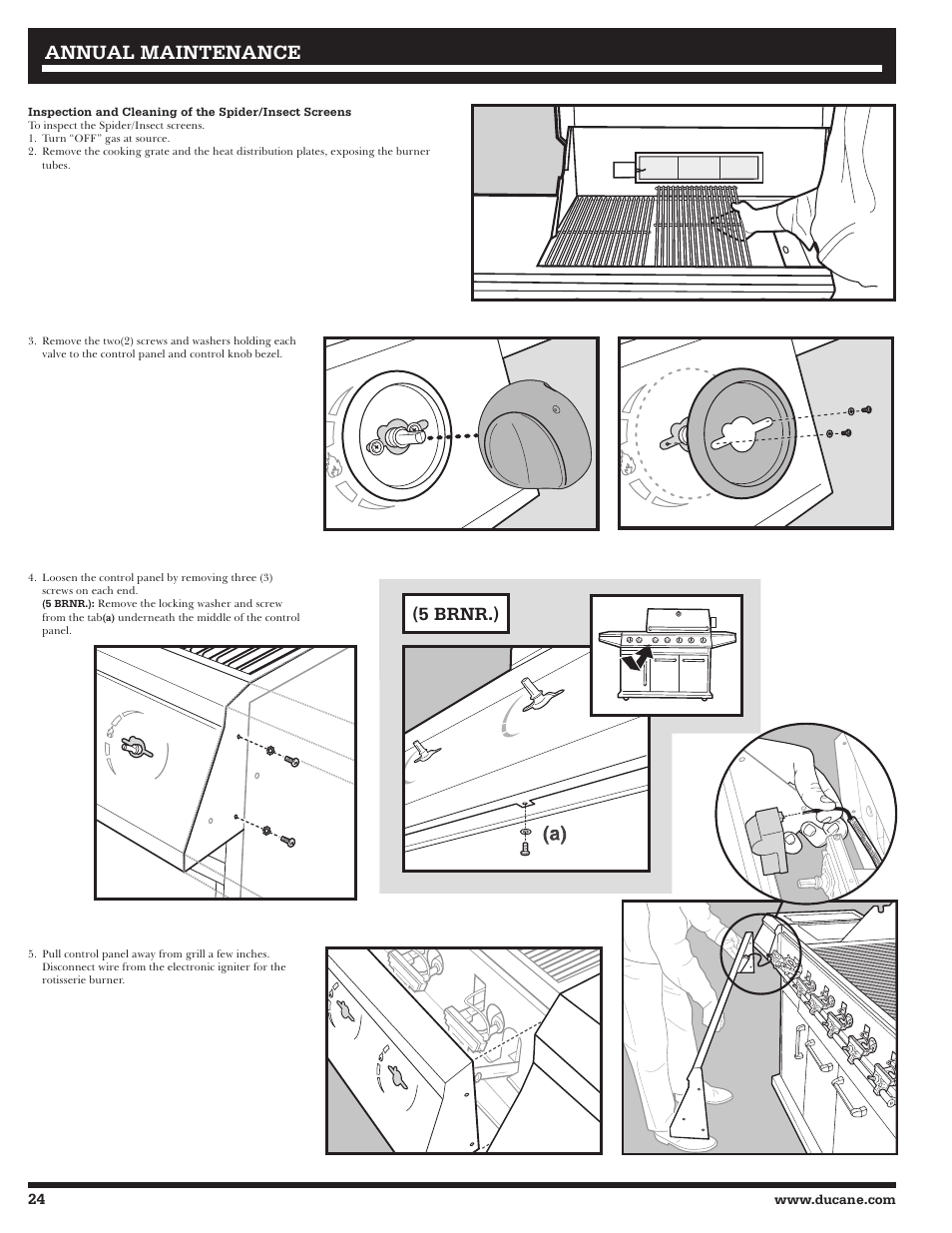 Annual maintenance, 5 brnr.) | Ducane 2020801 User Manual | Page 24 / 64