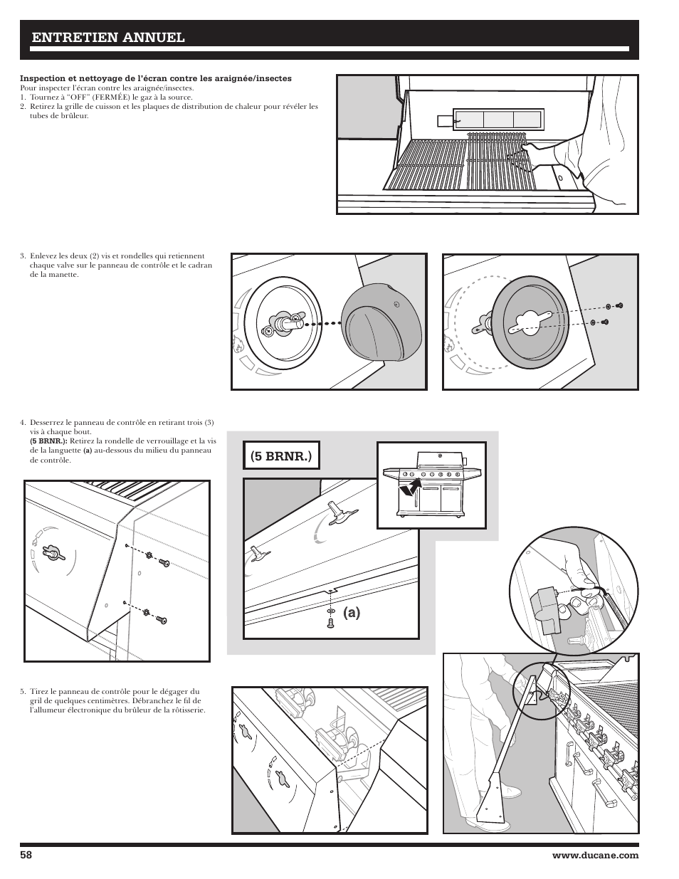 Entretien annuel, 5 brnr.) | Ducane 2020801 User Manual | Page 58 / 64
