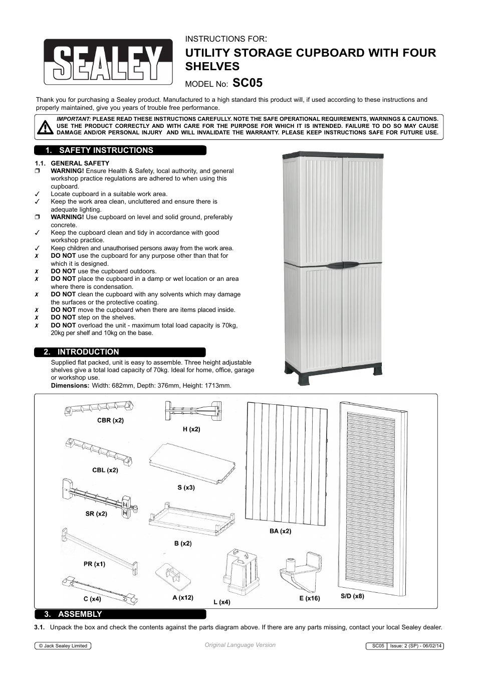 Sealey SC05 User Manual | 3 pages