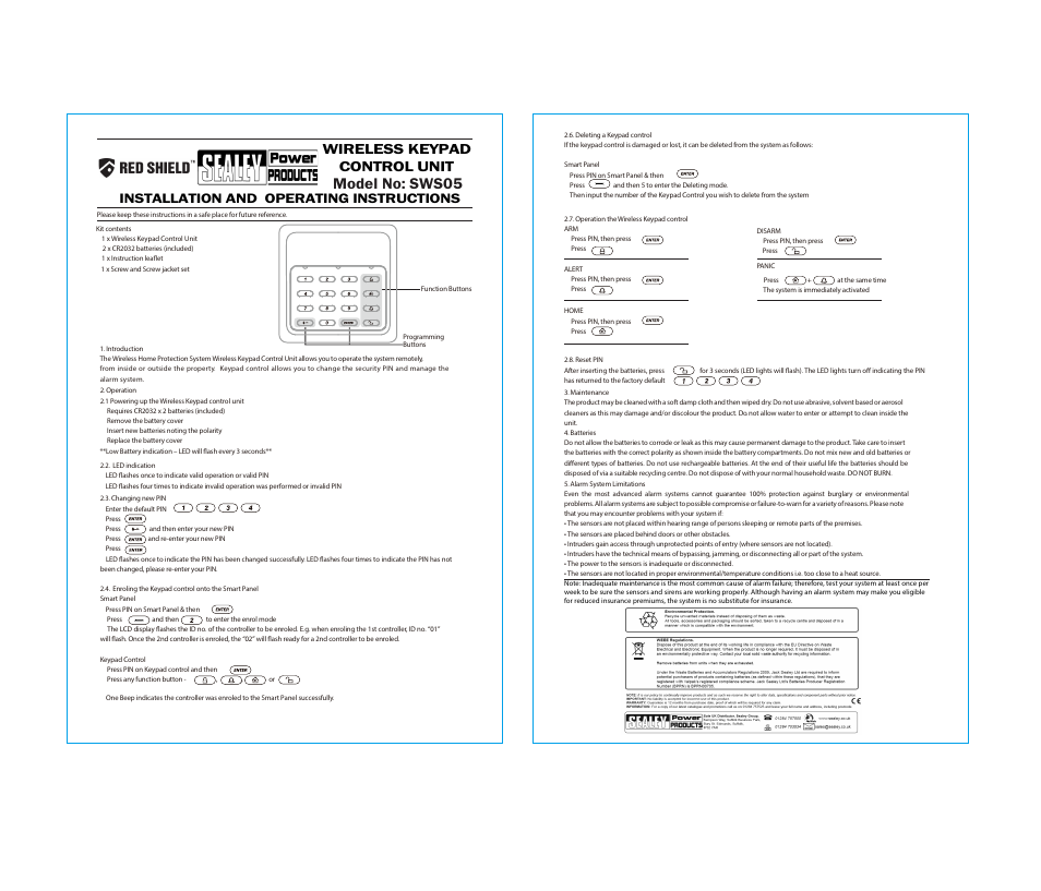 Sealey SWS05 User Manual | 1 page