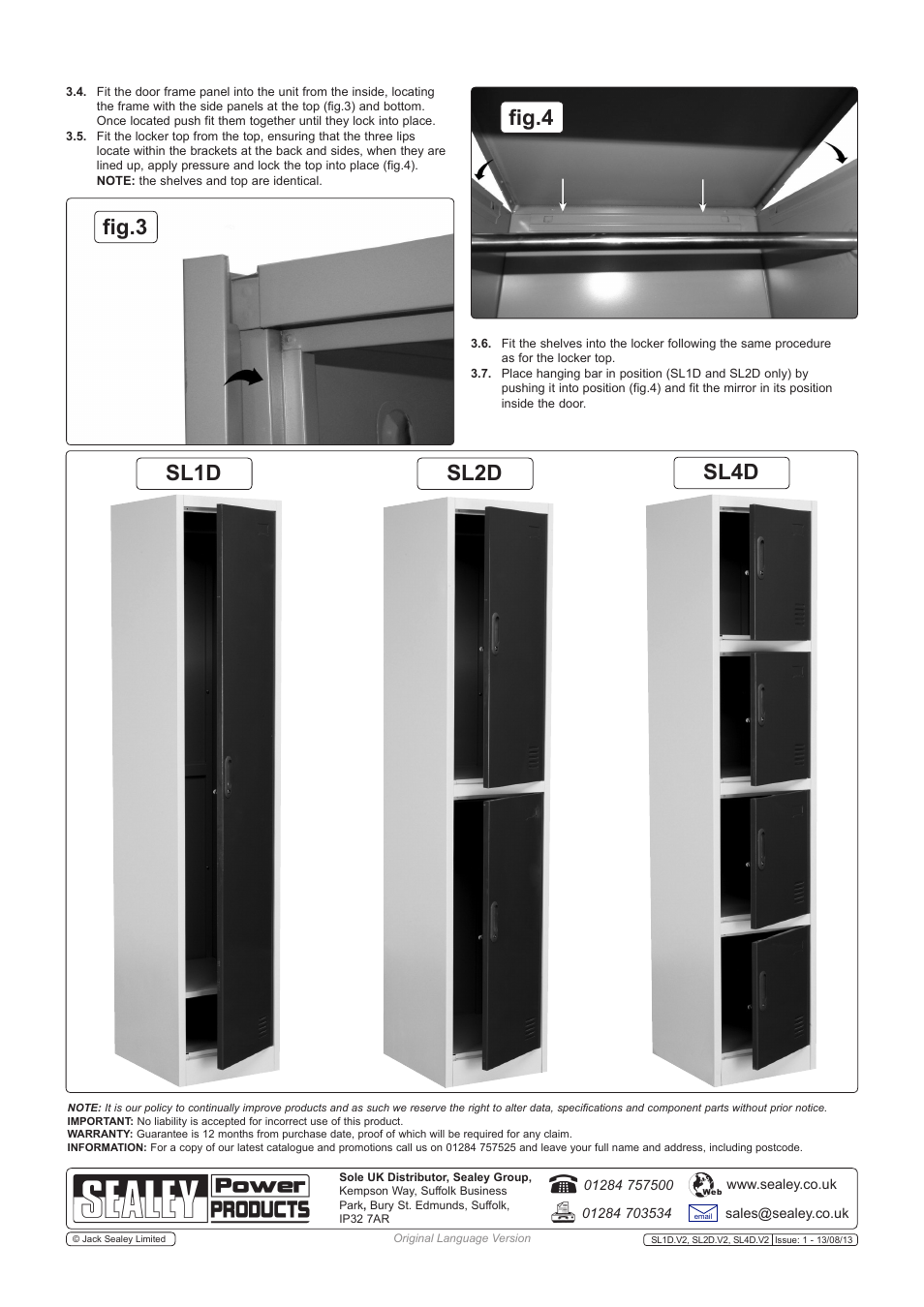 Sealey SL1D User Manual | Page 2 / 2