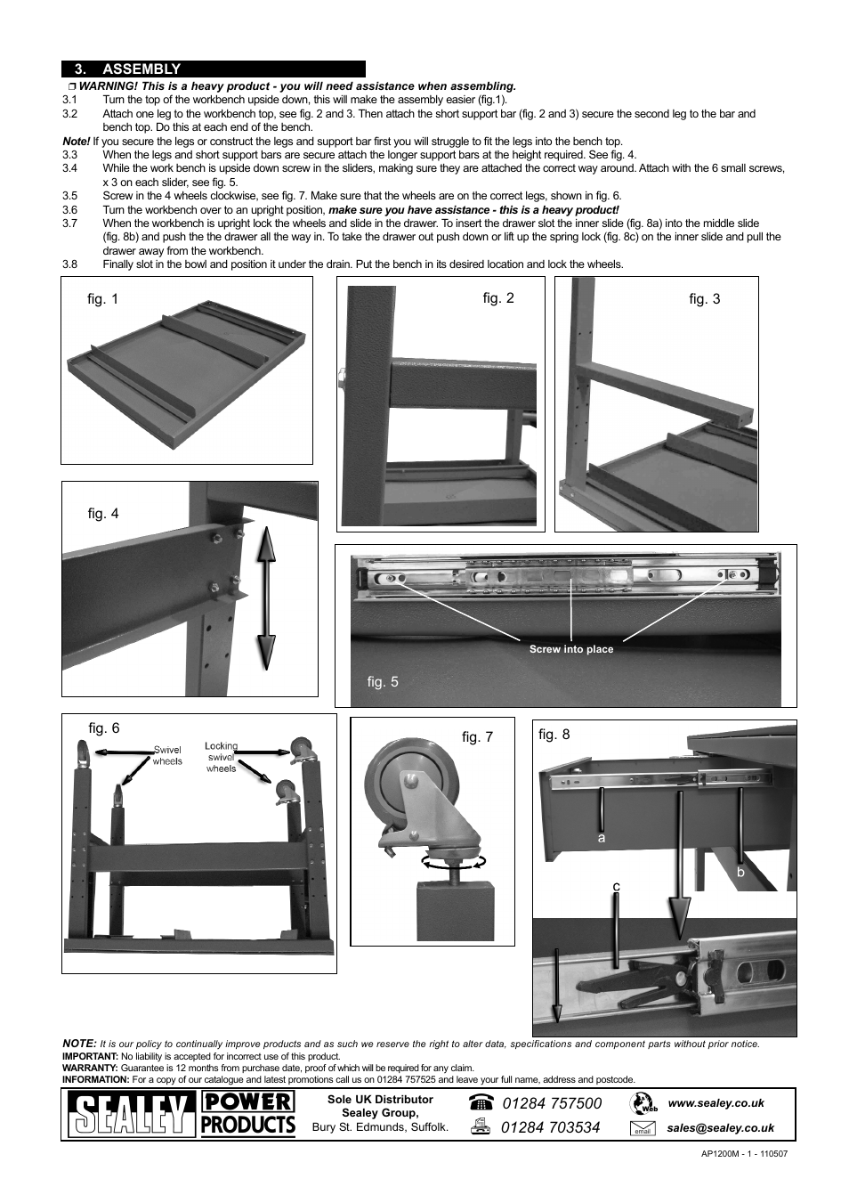Sealey AP1200M User Manual | Page 2 / 2