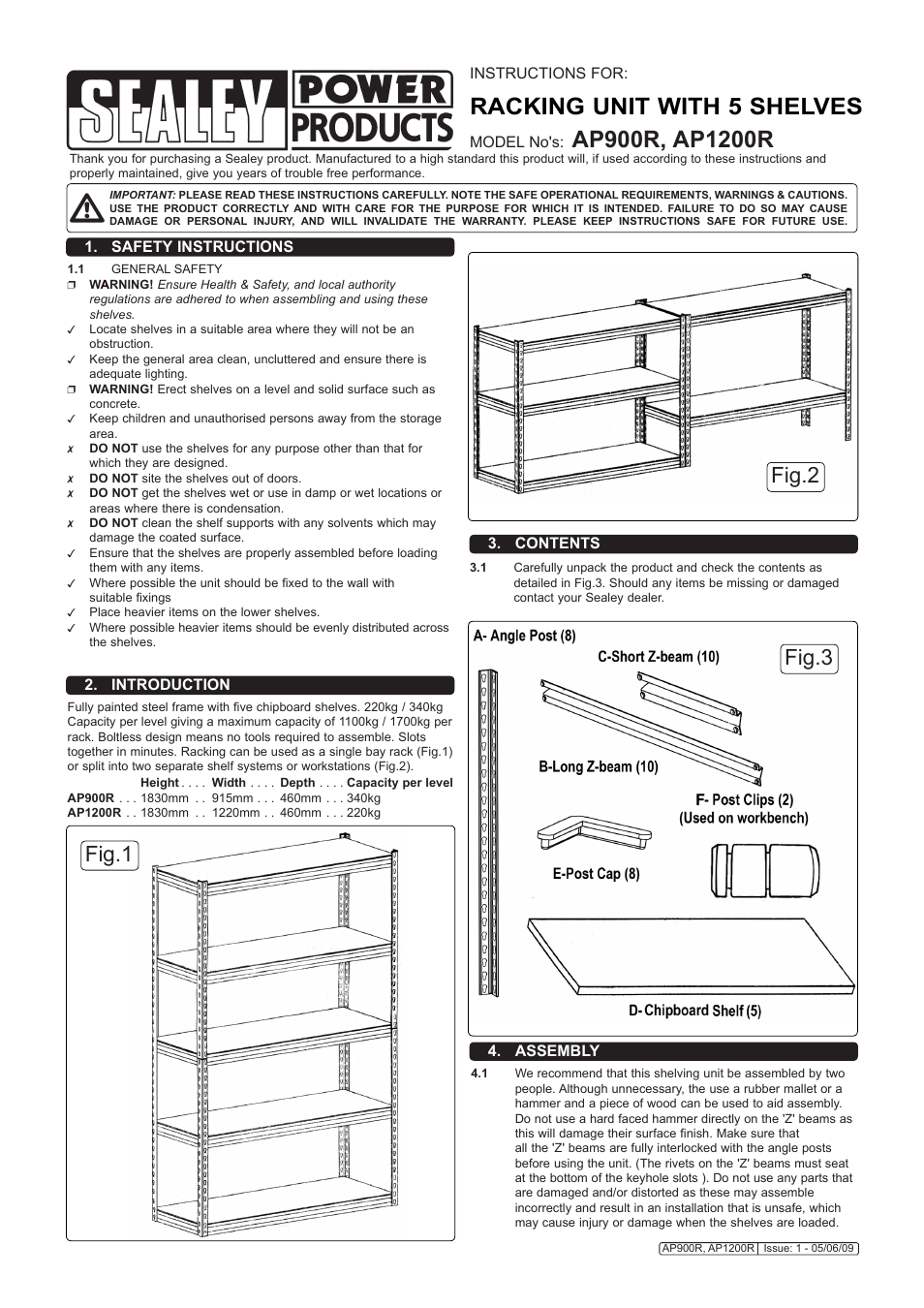 Sealey AP1200R User Manual | 4 pages