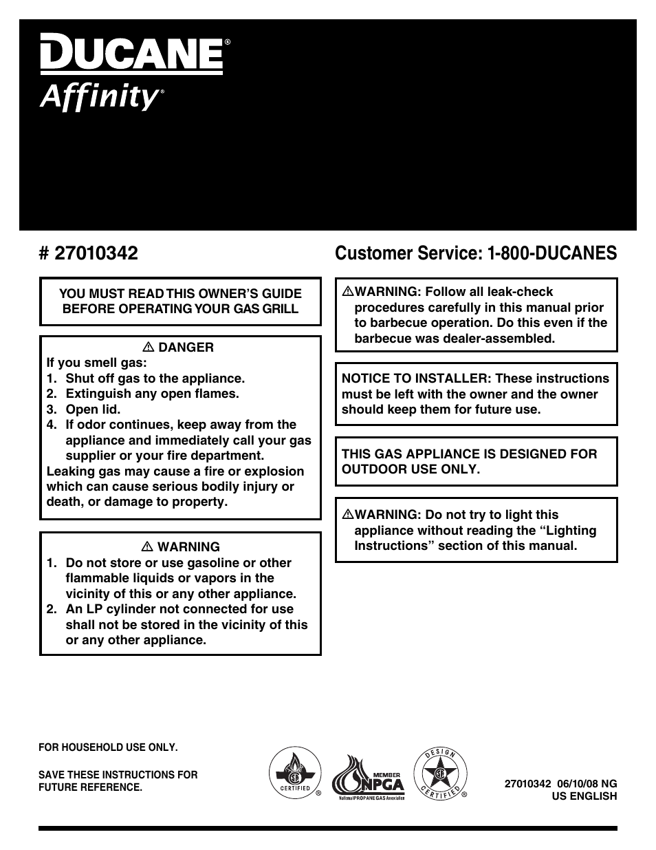 Ducane Natural 3400 User Manual | 64 pages