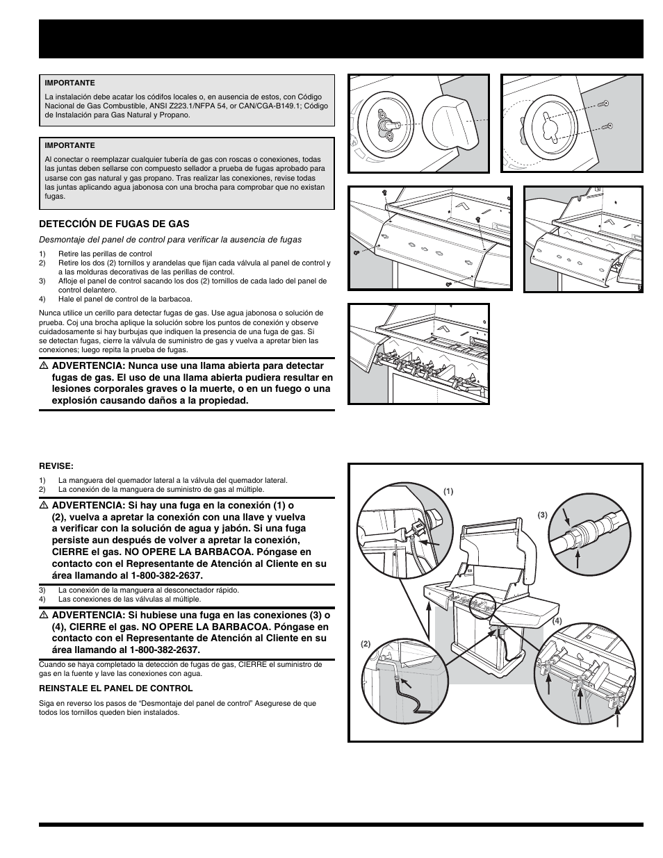 Conexión conexión, Barbacoas de gas natural | Ducane Natural 3400 User Manual | Page 35 / 64