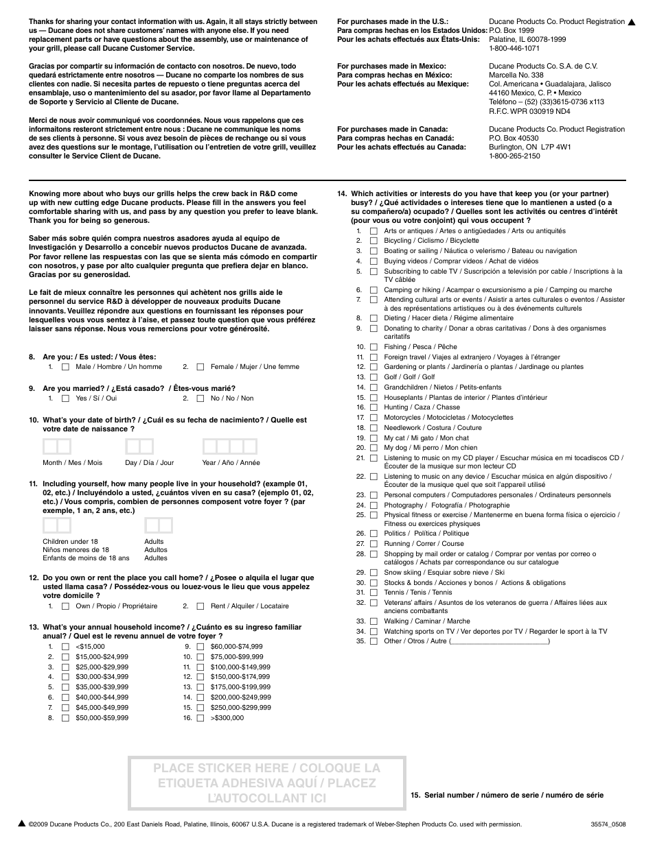 Ducane Natural 3400 User Manual | Page 64 / 64