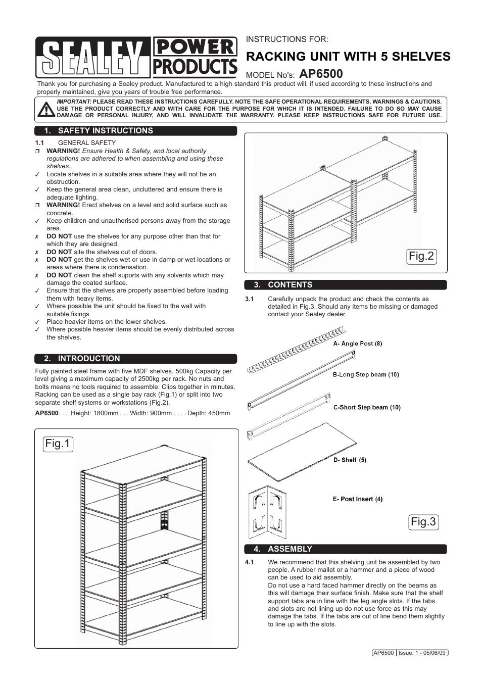 Sealey AP6500 User Manual | 4 pages