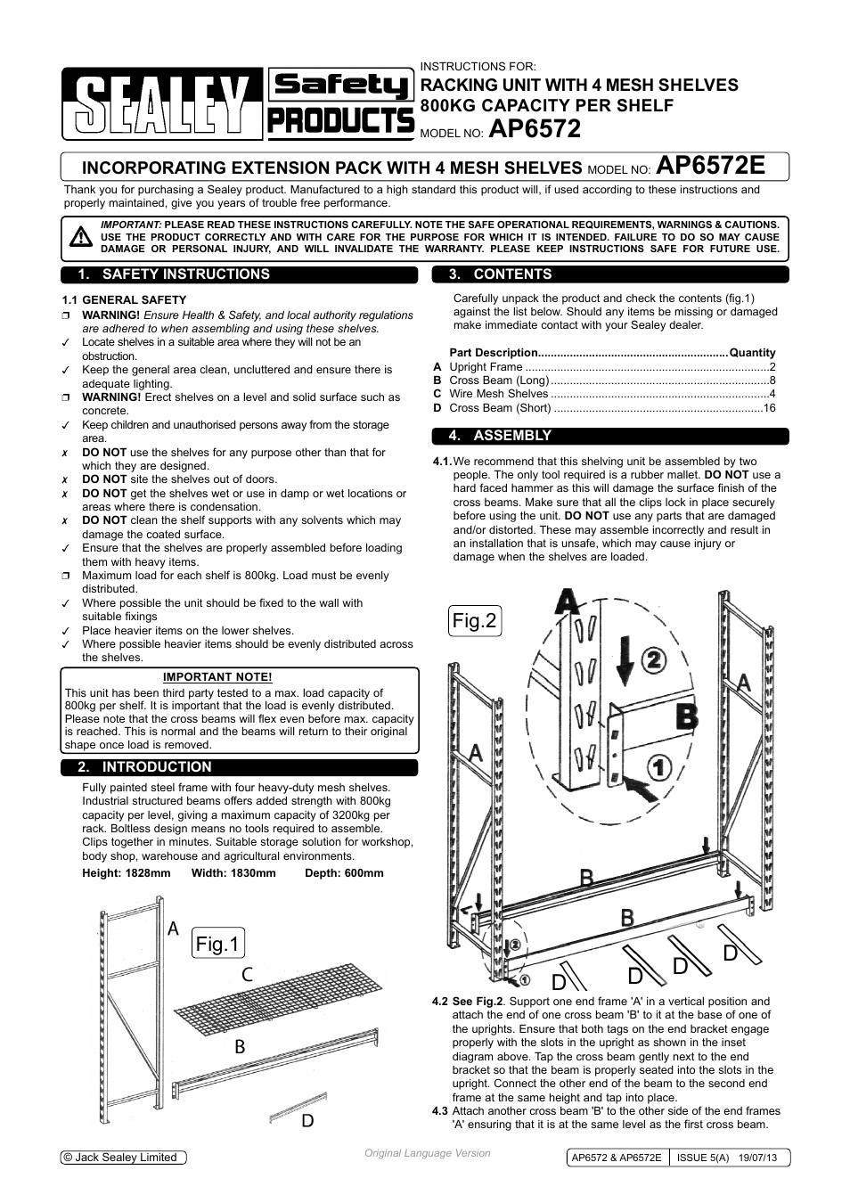 Sealey AP6572 User Manual | 3 pages