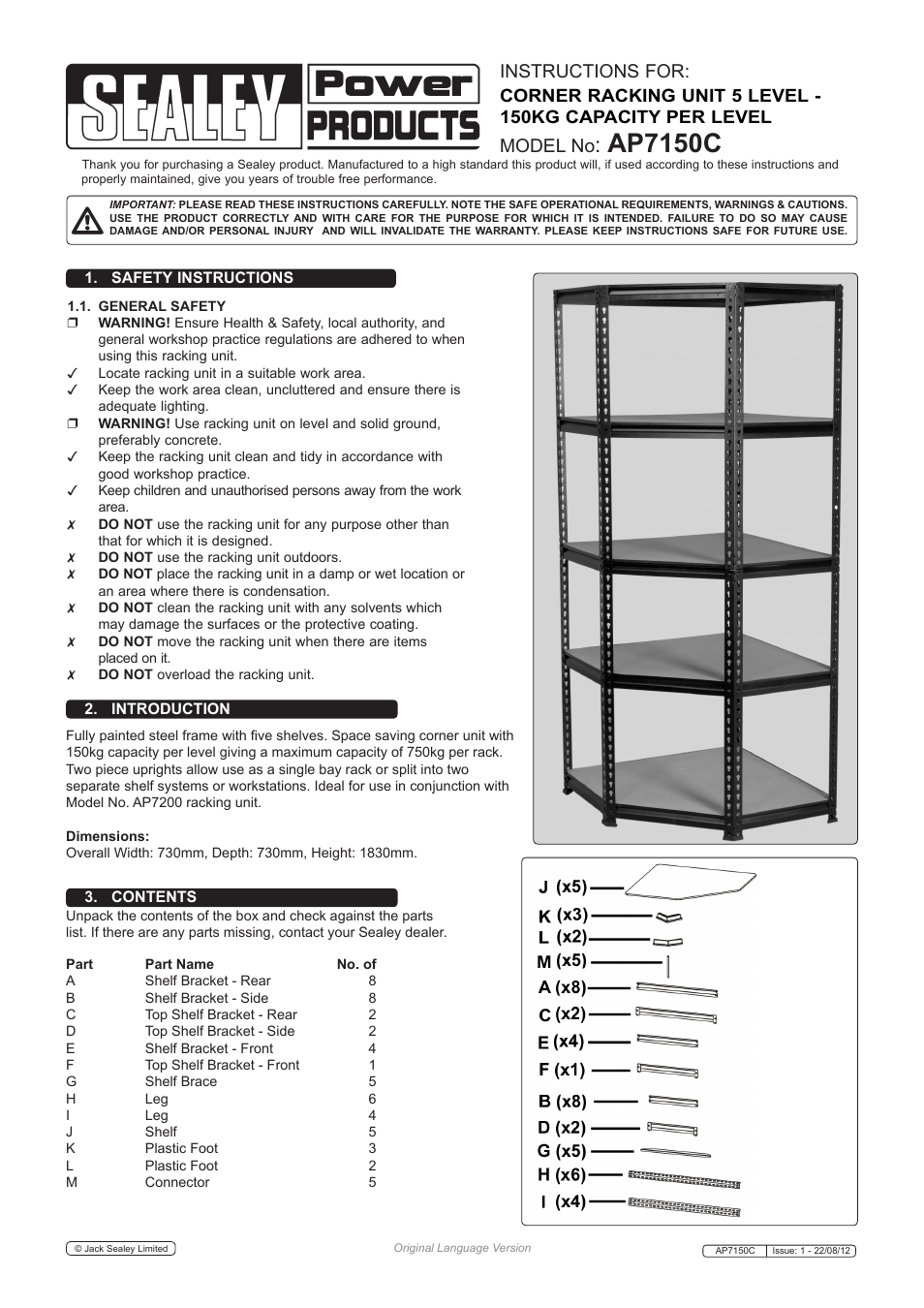 Sealey AP7150C User Manual | 3 pages