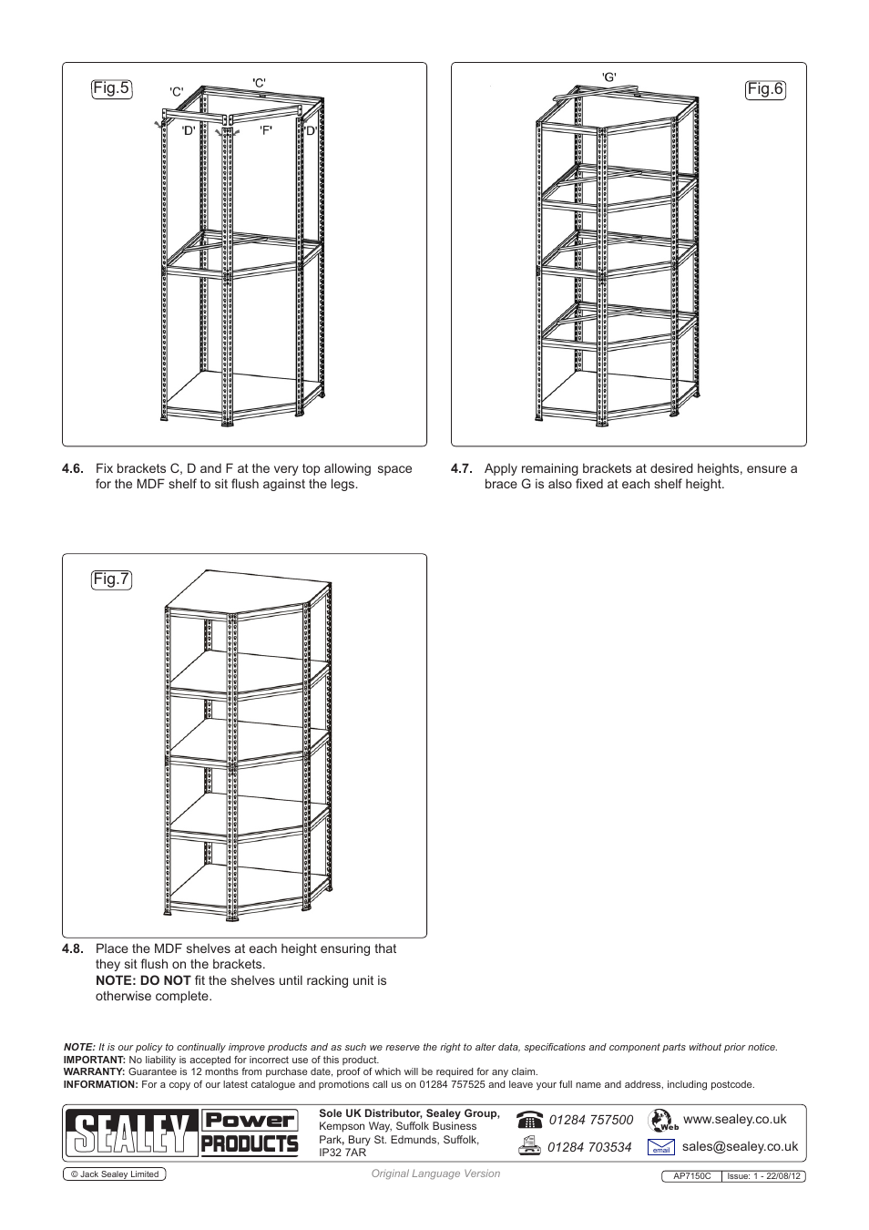 Fig.5 fig.6 fig.7 | Sealey AP7150C User Manual | Page 3 / 3