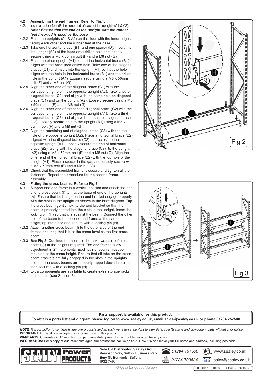 Fig.3, Fig.2 | Sealey STR003 User Manual | Page 2 / 3