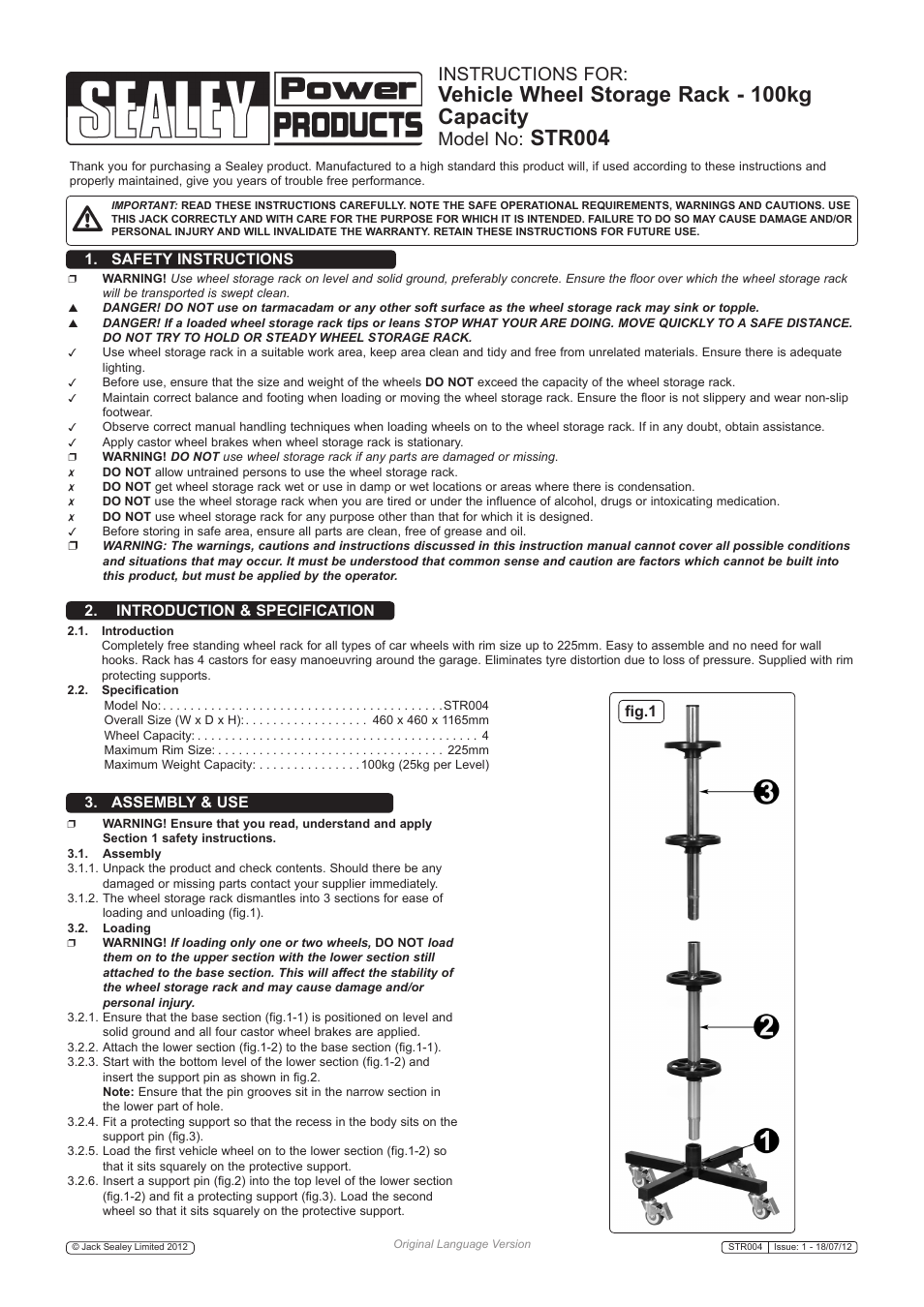 Sealey STR004 User Manual | 2 pages