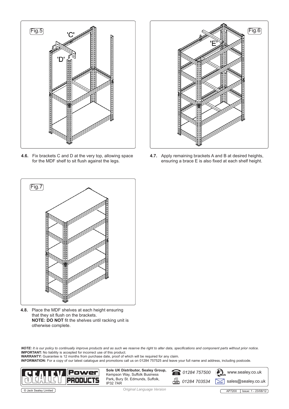 Fig.5 fig.6 fig.7 | Sealey AP7200 User Manual | Page 3 / 3