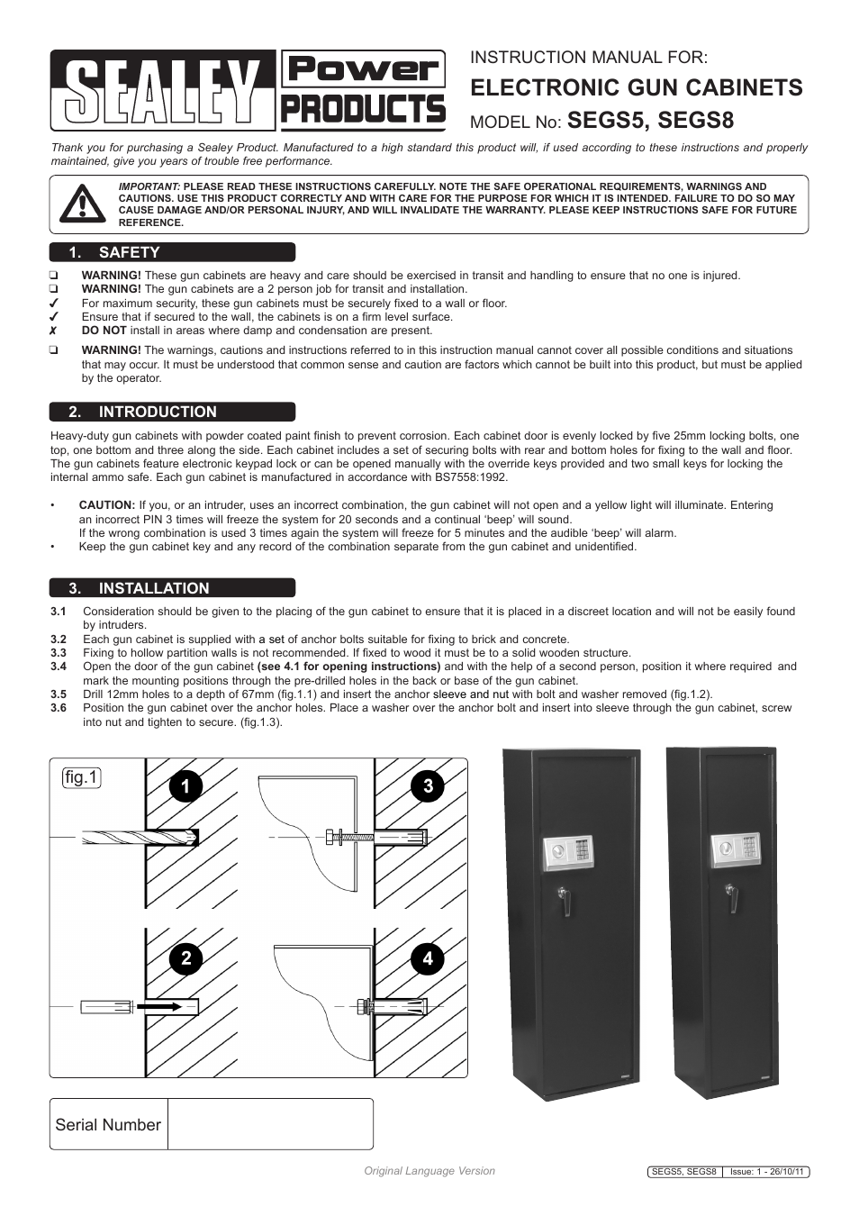 Sealey SEGS5 User Manual | 2 pages