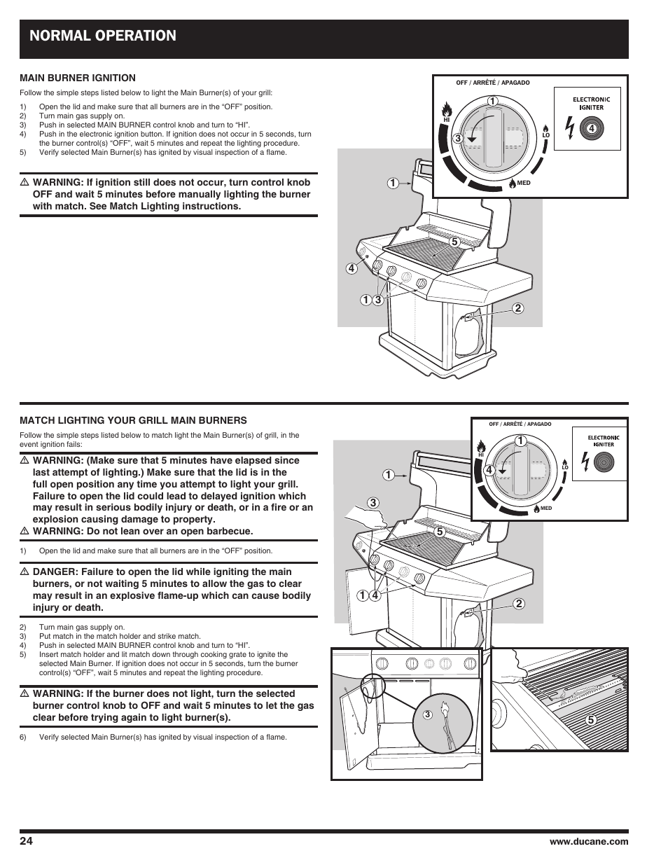 Normal operation | Ducane Duacne Affinity LP Gass Grill 3100 User Manual | Page 24 / 60
