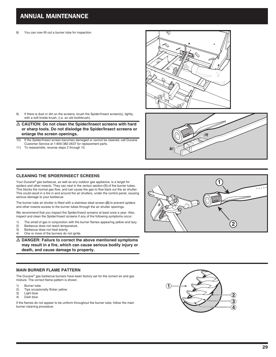 Annual maintenance | Ducane Duacne Affinity LP Gass Grill 3100 User Manual | Page 29 / 60