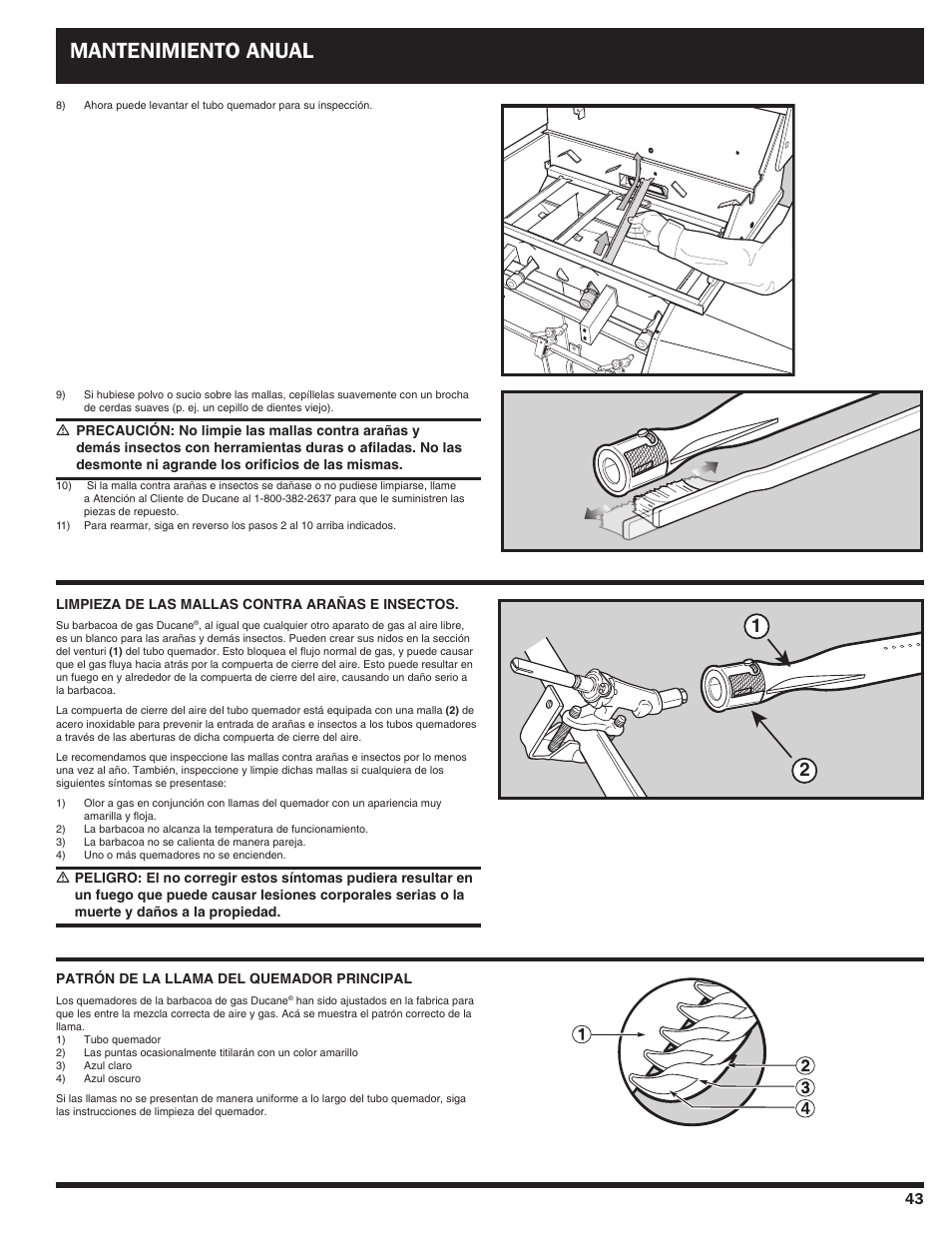 Mantenimiento anual | Ducane Duacne Affinity LP Gass Grill 3100 User Manual | Page 43 / 60