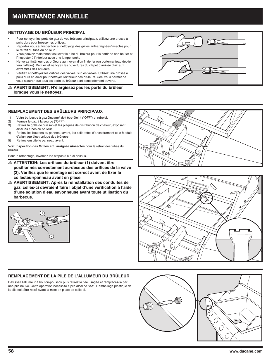 Maintenance annuelle | Ducane Duacne Affinity LP Gass Grill 3100 User Manual | Page 58 / 60