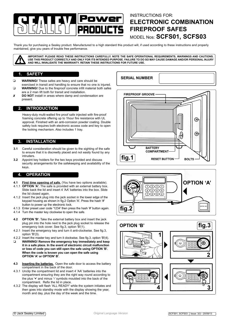 Sealey SCFS01 User Manual | 2 pages