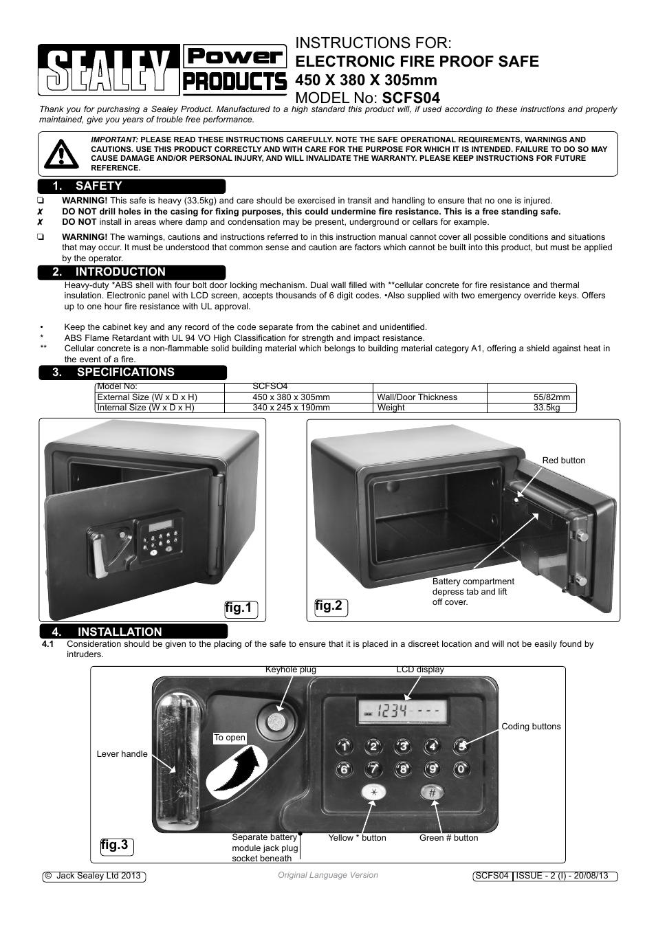 Sealey SCFS04 User Manual | 2 pages