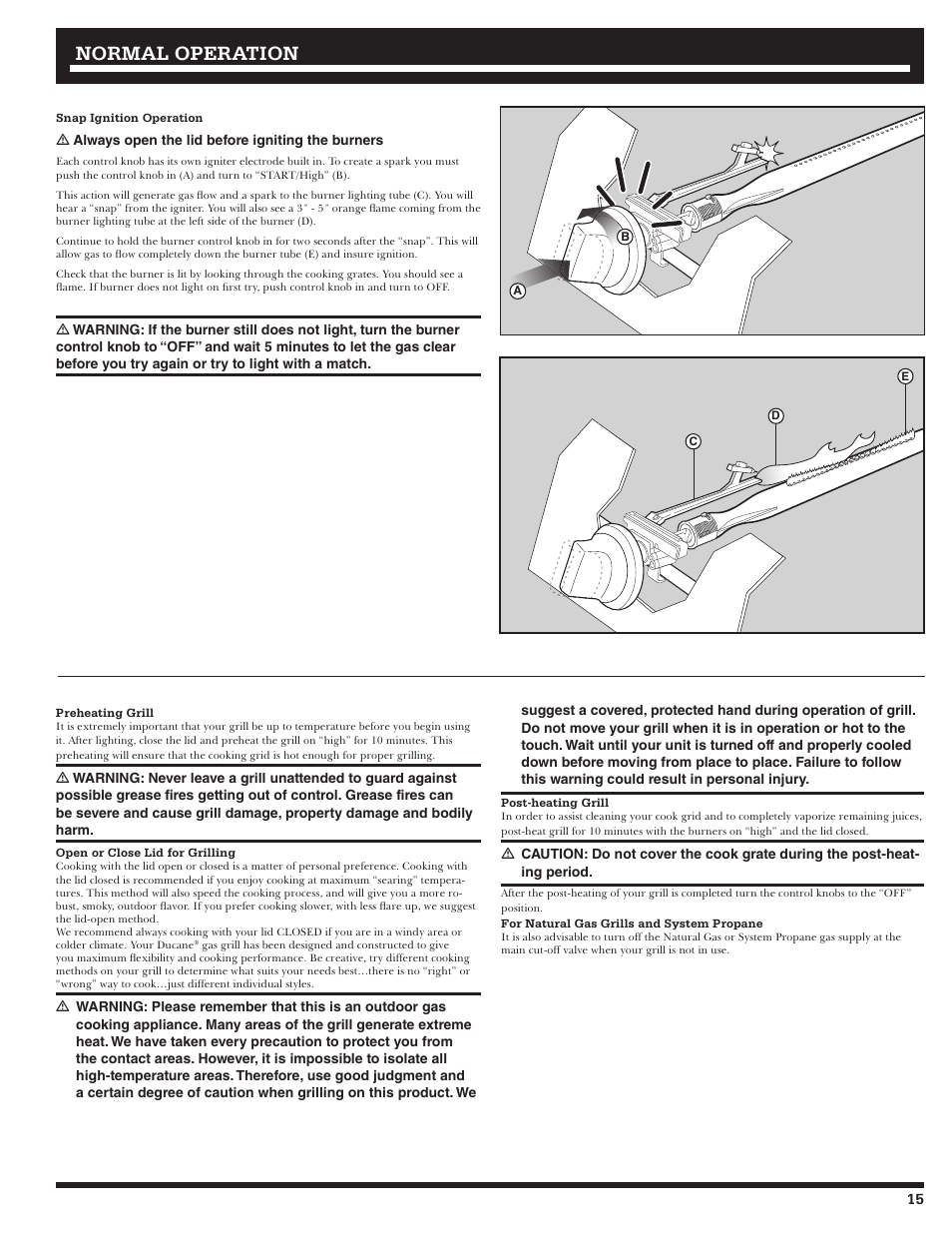 Normal operation | Ducane 3400 User Manual | Page 15 / 64