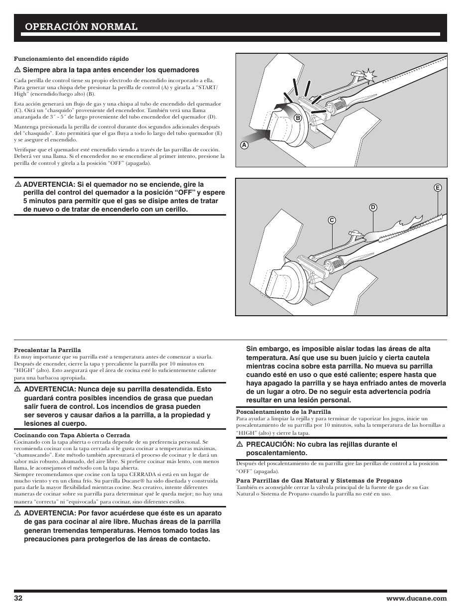 Operación normal | Ducane 3400 User Manual | Page 32 / 64