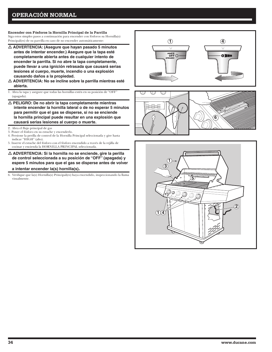 Operación normal | Ducane 3400 User Manual | Page 34 / 64